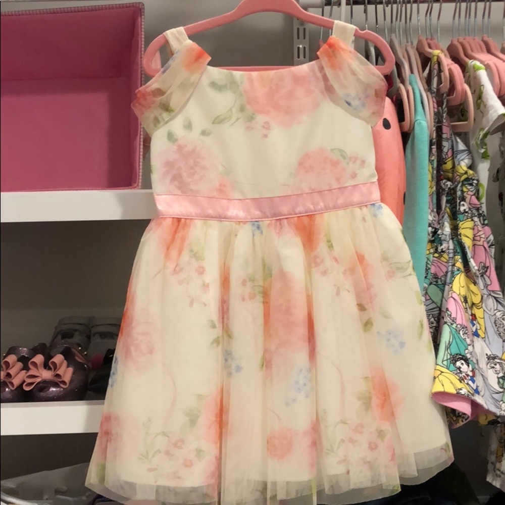 Toddler girls floral dress, cream/floral size 2T
